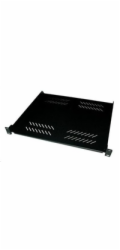 XtendLan 19" police s perforací 1U/400mm, nosnost 25kg, černá