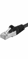 PREMIUMCORD Patch kabel CAT6a S-FTP, RJ45-RJ45, AWG 26/7 1m černá