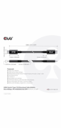 Club3D Kabel USB4 Gen3x2 Type-C Oboustranný kabel 8K60Hz, Data 40 Gbps, PD 240W(48V/5A) EPR M/M 2m