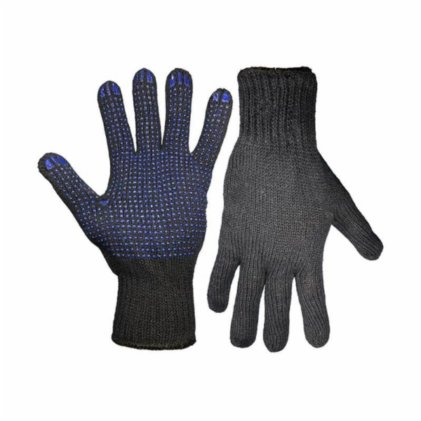 Rukavice, s PVC tečkami, velikost XL