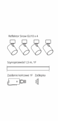 Stropní svítidlo Light Prestige Snow Set, 4X50 W, GU10