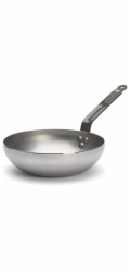Pánev de Buyer, 5617.24, Wok MINERAL B, WOK, průměr 24 cm, zaoblená, široké dno, zakřivená rukojeť, ocel