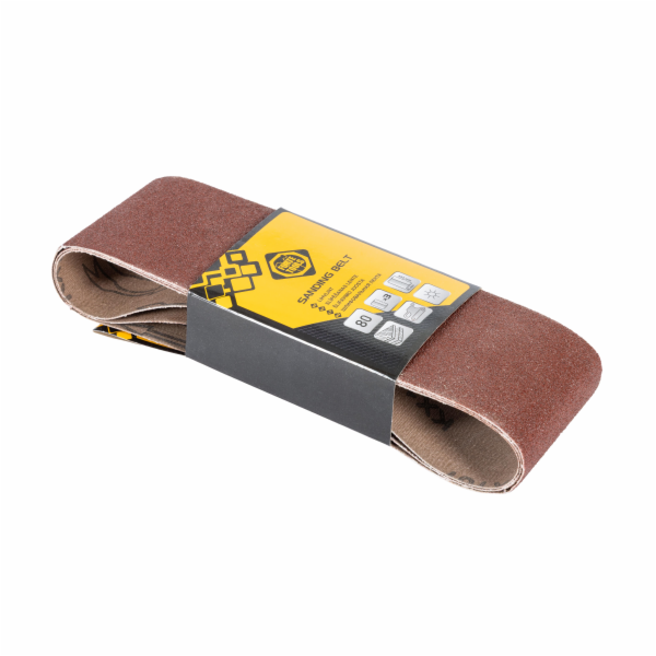Brusný pás FORTE TOOLS, č. 80, 75×533, 3dílný.