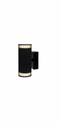DOMOLETTI Venkovní nástěnná lampa Gofre, 2X7W, GU10, IP44, černá