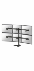 Neomounts FPMA-D700DD6/Držák displeje/na stůl/10-27"/stojan+průchodka/VESA 100X100/nosn. 6x8kg/6 displejů/černý