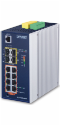 Planet IGS-5225-8P4S průmyslový L3 switch, 8x1Gb, 4x1Gb SFP, 8x PoE 802.3at 240W, dual 48-54VDC, -40~75°C, IP30
