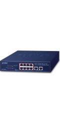 Planet FSD-1008HP Planet FSD-1008HP PoE switch 10x 100Mb, 8xPoE 802.3at 30W/120W, VLAN, extend mód 10Mb/s do 250m, fanless