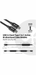 Club3D Kabel USB 3.2 Gen2 Type-C to C Active Bi-directional (M/M) 8K60Hz, 5m