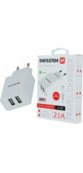 Swissten Síťový Adaptér Smart Ic 2X Usb 2,1A Power + Datový Kabel Usb / Lightning 1,2 M Bílý