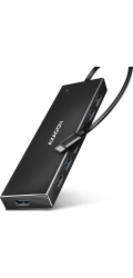 AXAGON HUE-F7C, 7x USB 3.2 Gen 1 ALU FLAT CHARGING hub, micro USB napájecí konektor, kabel USB-C 30cm