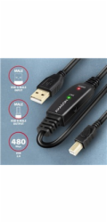 AXAGON ADR-210B, USB 2.0 A-M -> B-M aktivní propojovací / repeater kabel, 10m