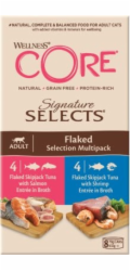 Purina Core Signature Selects Flaked Multipack, sada konzerv pro dospělé kočky, 4x2 příchutě, 8x79g/635g