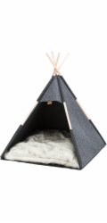 Trixie uzavřený pelíšek Tipi pro psy/kočky, antracitový, polyester, 70 x 70 x 70 cm