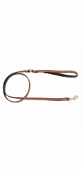 Collar Kožené vodítko pro psy, koňakové/černé, střední délka, 20 mm/120 cm