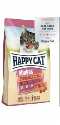 Happy Cat Minkas Sterilised Lachs, suché krmivo, pro sterilizované dospělé kočky, losos, 10 kg