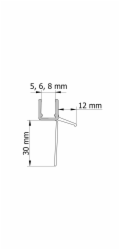 Schulte profil pro deflektor vody pro sprchové kouty 5/6/8 mm s extra dlouhým těsnicím páskem