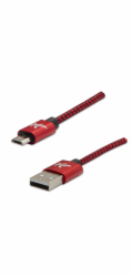 USB kabel Logo USB-A - microUSB 2 m Černočervený
