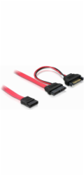 DeLOCK Adapterkabel Slim SATA 13-Pin > 7-Pin + 15 Pin (rot, 50cm)