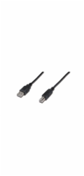 Digitus USB kabel A/samec na  B/samec, 2x stíněný, černý, 3m