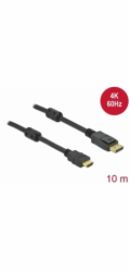 Delock - Kabel adaptéru - DisplayPort s piny (male) zamykací do HDMI s piny (male) - 10 m - trojnásobně stíněný - černá - podporuje 4K, aktivní