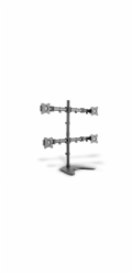 Stolní stojan pro čtyři monitory/Upínací držáky, černý 15-27 ", max. Zatížení 4x8 kg, VESA max. 100x100