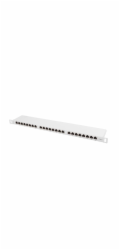 LANBERG PATCH PANEL 24 PORTŮ 0,5U 19" CAT.6 FTP STÍNĚNÝ ŠEDÝ