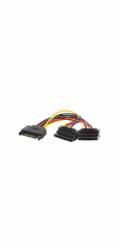 Lanberg POWER SATA KABEL (M) -> SATA (F) 90 X2 15CM LANBERG CA-SASA-10CU-0015 - CA-SASA-10CU-0015