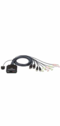 ATEN 2-port DisplayPort KVM s kabelovým přepínačem, audio