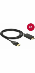 Delock - Kabel adaptéru - DisplayPort s piny (male) do HDMI s piny (male) - 3 m - trojnásobně stíněná kroucená dvoulinka - černá - pasivní