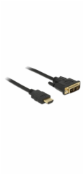 Delock - Kabel adaptéru - jeden spoj - DVI-D s piny (male) do HDMI s piny (male) - 2 m - trojnásobně stíněný - černá - křídlové šrouby