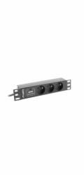 LANBERG POWER STRIP RACK 10" (1U, 16A, 3X 230V PL)