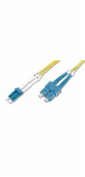 Digitus LWL Patchkabel, Duplex, LC (APC) > LC (PC) Stecker, Singlemode OS2 (gelb, 3 Meter)