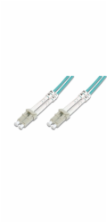 Digitus LWL Patchkabel, Duplex, LC > LC Stecker, Multimode OM3 (türkis, 15 Meter)