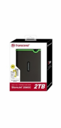 Transcend StoreJet 25M3C 2TB, TS2TSJ25M3C TRANSCEND 2TB StoreJet 25M3C SLIM, 2.5”, USB-C (3.1 Gen 1) Externí Anti-Shock disk, tenký profil, šedo/zelený