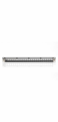 Digitus Modulares Patchpanel, 24-Port (schwarz, 1 HE, für Keystone-Module)
