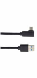 PREMIUMCORD Kabel USB typ C/M zahnutý konektor 90° - USB 3.0 A/M, 3m