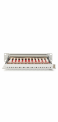 Digitus DN-91612S-EA-G DIGITUS CAT 6A Patch Panel, stíněný, 12-portové pole se štítkem, 1U, 10 "montáž do stojanu, šedá RAL 7035