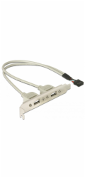 DeLOCK kryt slotu USB 2.0, 10pin header > 2x zásuvka USB-A