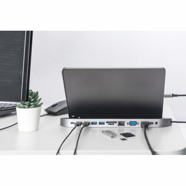 Dokovací stanice Digitus USB-C, 12portová, dokovací stanice