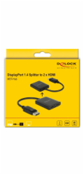 DeLOCK DisplayPort Splitter 1.4 > 2x HDMI MST (černý, 20cm kabel)