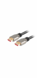 Lanberg CA-HDMI-30CU-0005-BK LANBERG Ultra High Speed HDMI 2.1 kabel, 48 Gbps, 8K@60Hz, 5K@120Hz, délka 0,5m, černý, zlacené konektory