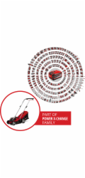 Einhell Akumulátorová sekačka na trávu GE-CM 36/33 Li (červeno-černá, 2x Li-ion baterie 2,5 Ah)