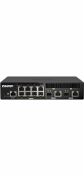 QNAP řízený switch QSW-M2108R-2C (8x 2,5GbE RJ45 a 2x kombo 10GbE SFP+/RJ-45, malá šířka)