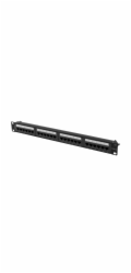 LANBERG PATCH PANEL 24 PORTŮ 1U 19" CAT.6A UTP ČERNÝ