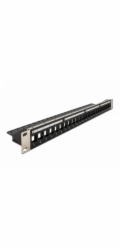 Delock 19” Keystone Patch Panel 24 Portů naklápěcích černý