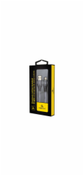 Gembird CC-USB2B-AMLM-2M-WB2 Lightning, šedý, bílý Gembird nabíjecí kabel Lightning 8-pin (M) na USB 2.0 (M), prémiový, opletený, metal konektory, 2 m, šedo-stříbrný