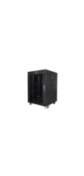 LANBERG Volně stojící skříň 19", 15U/600x600, (v rozloženém stavu), skleněné dveře, LCD, černá (RAL9004)