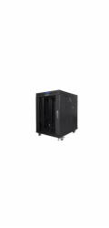 LANBERG Volně stojící skříň 19" 15U/600x800 (v rozloženém stavu) skleněné dveře LCD černá (RAL9004)