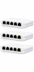 Ubiquiti USW-FLEX-MINI-3 UBNT UniFi Switch USW-Flex-Mini-3, 3-pack [5xGigabit, 1xPoE In]