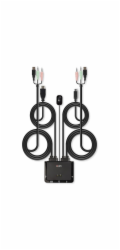 Lindy 2 port HDMI 4K60, USB typu C, USB 2.0 a audio kabel KVM přepínač, KVM přepínač